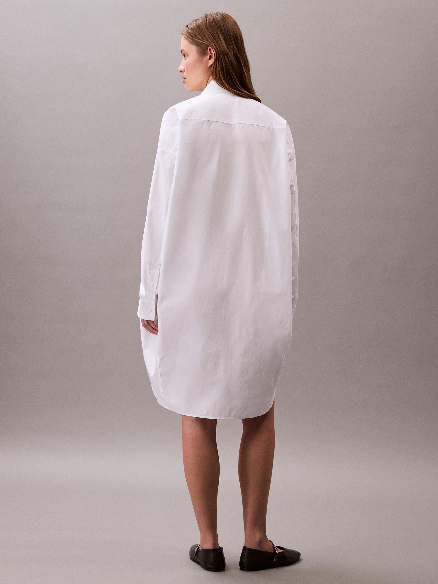 Product image 2 of 6, which shows Calvin Klein Oversized Cotton Shirt, Brilliant White, XXS