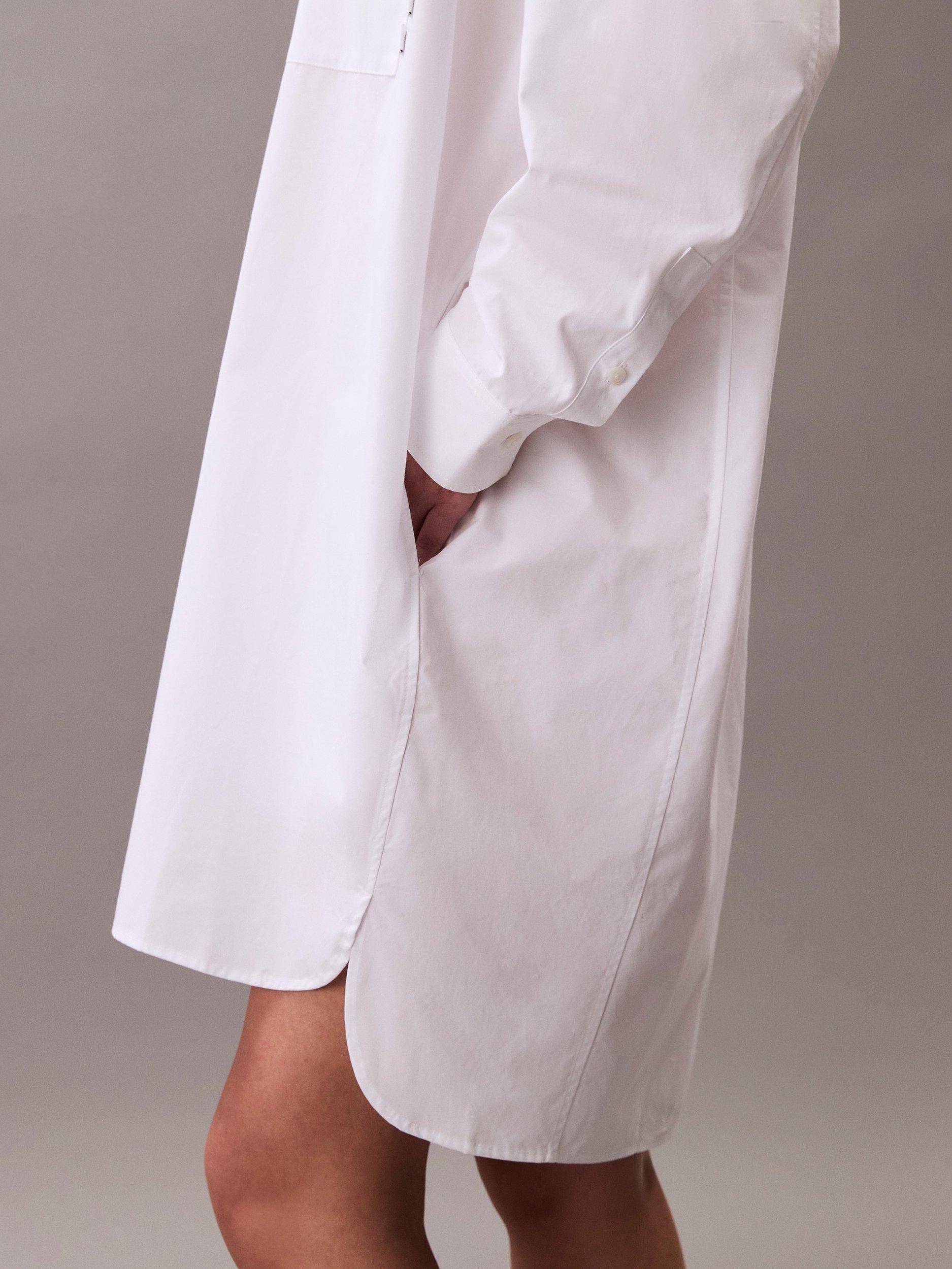 Product image 4 of 6, which shows Calvin Klein Oversized Cotton Shirt, Brilliant White, XXS