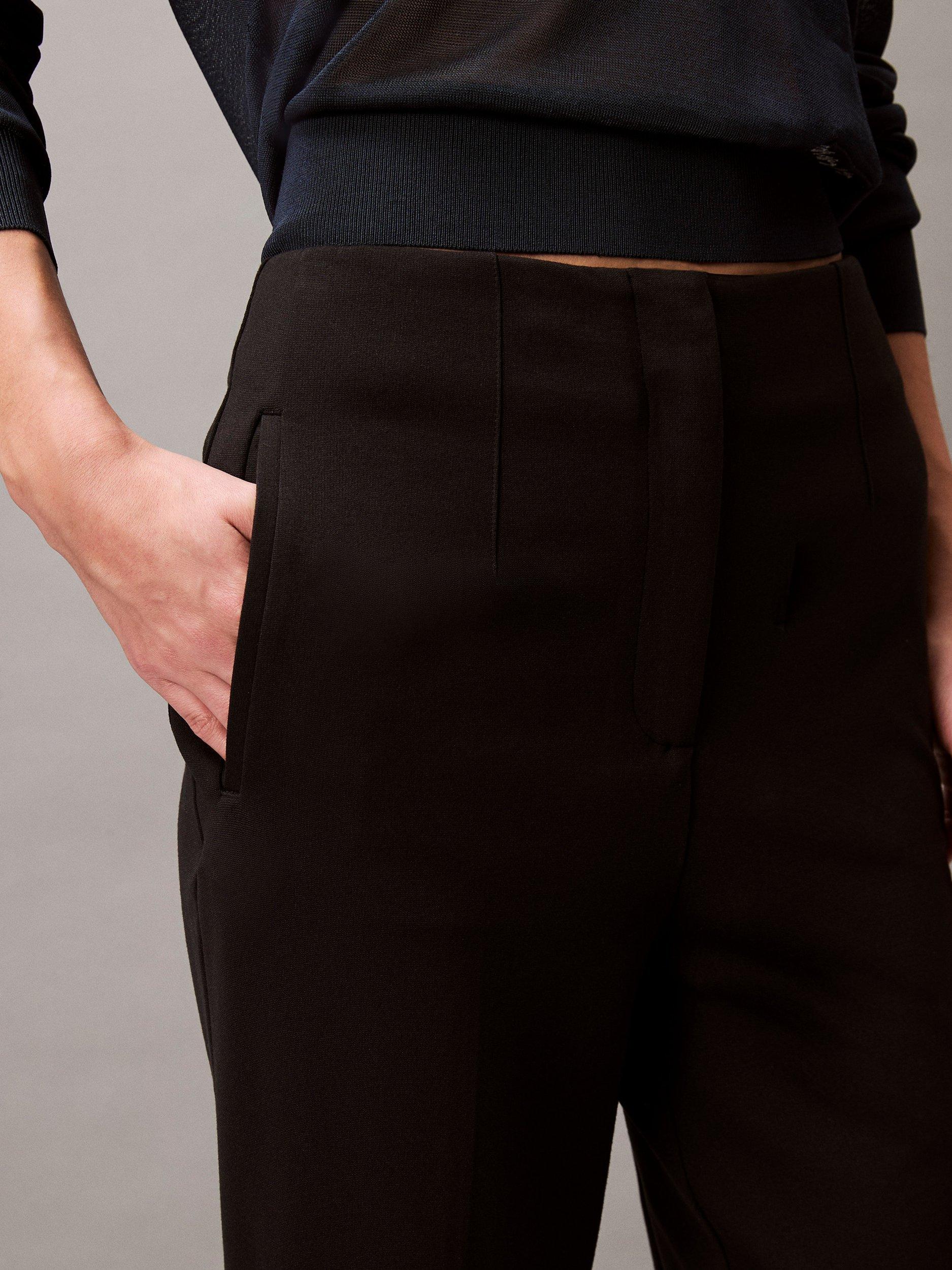 Product image 2 of 6, which shows Calvin Klein Darted Ponte Tailored Trousers, Black, XXS