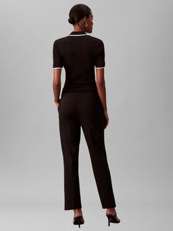 Calvin Klein Darted Ponte Tailored Trousers, Black - view 2, Black