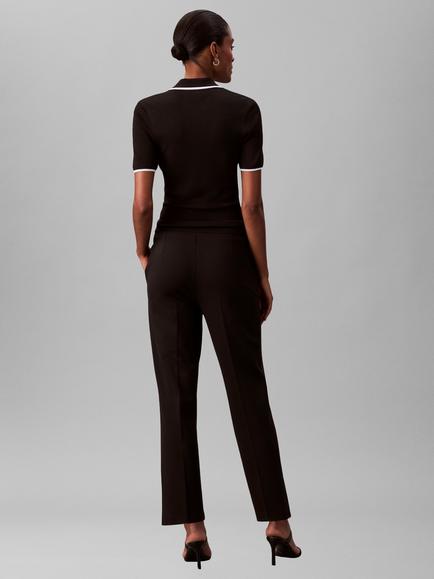 Calvin Klein Darted Ponte Tailored Trousers, Black - view 2, Black