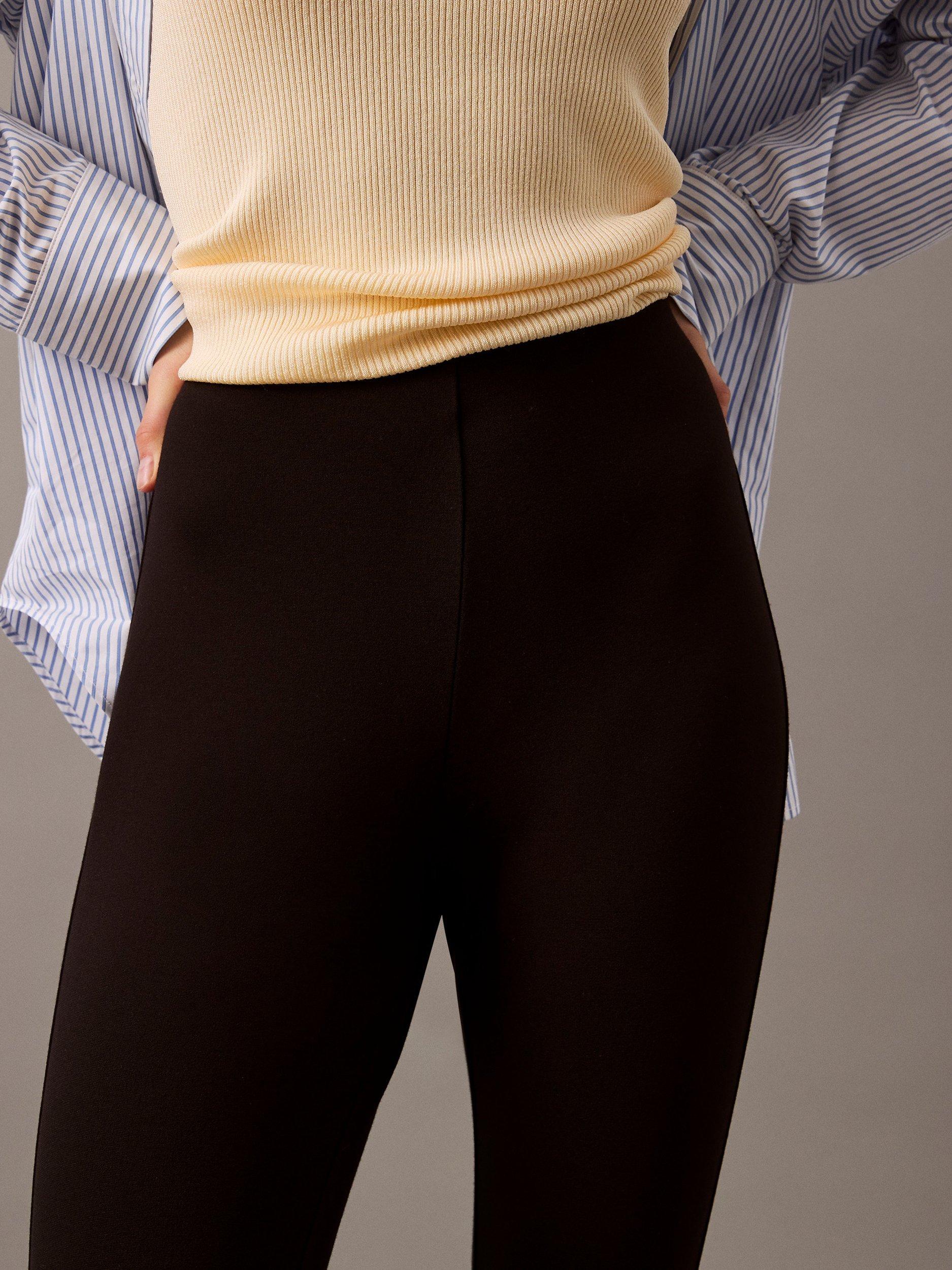 Product image 5 of 6, which shows Calvin Klein Ponte Pull On Trousers, Black, XXS