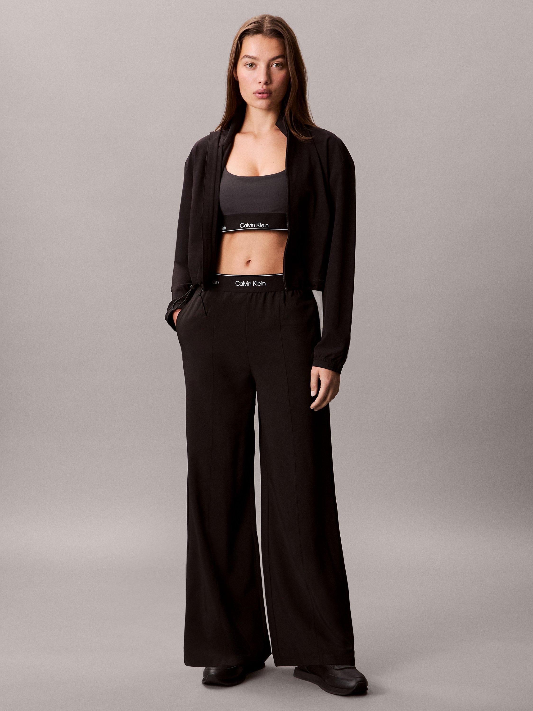 Calvin Klein Performance Wide Leg Tracksuit Bottoms, Black