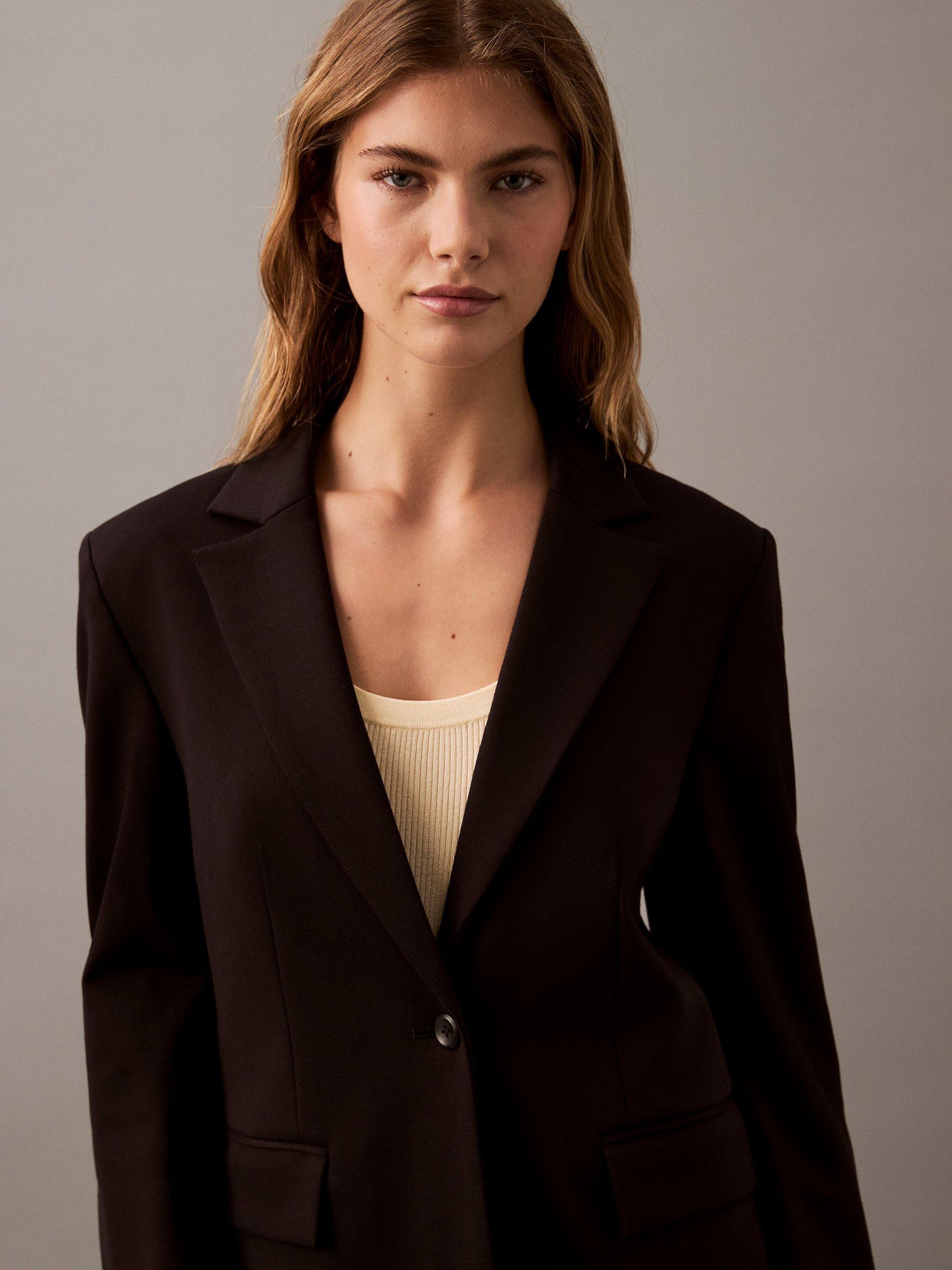 Product image 4 of 7, which shows Calvin Klein Slim Fit Ponte Blazer, Black, 4