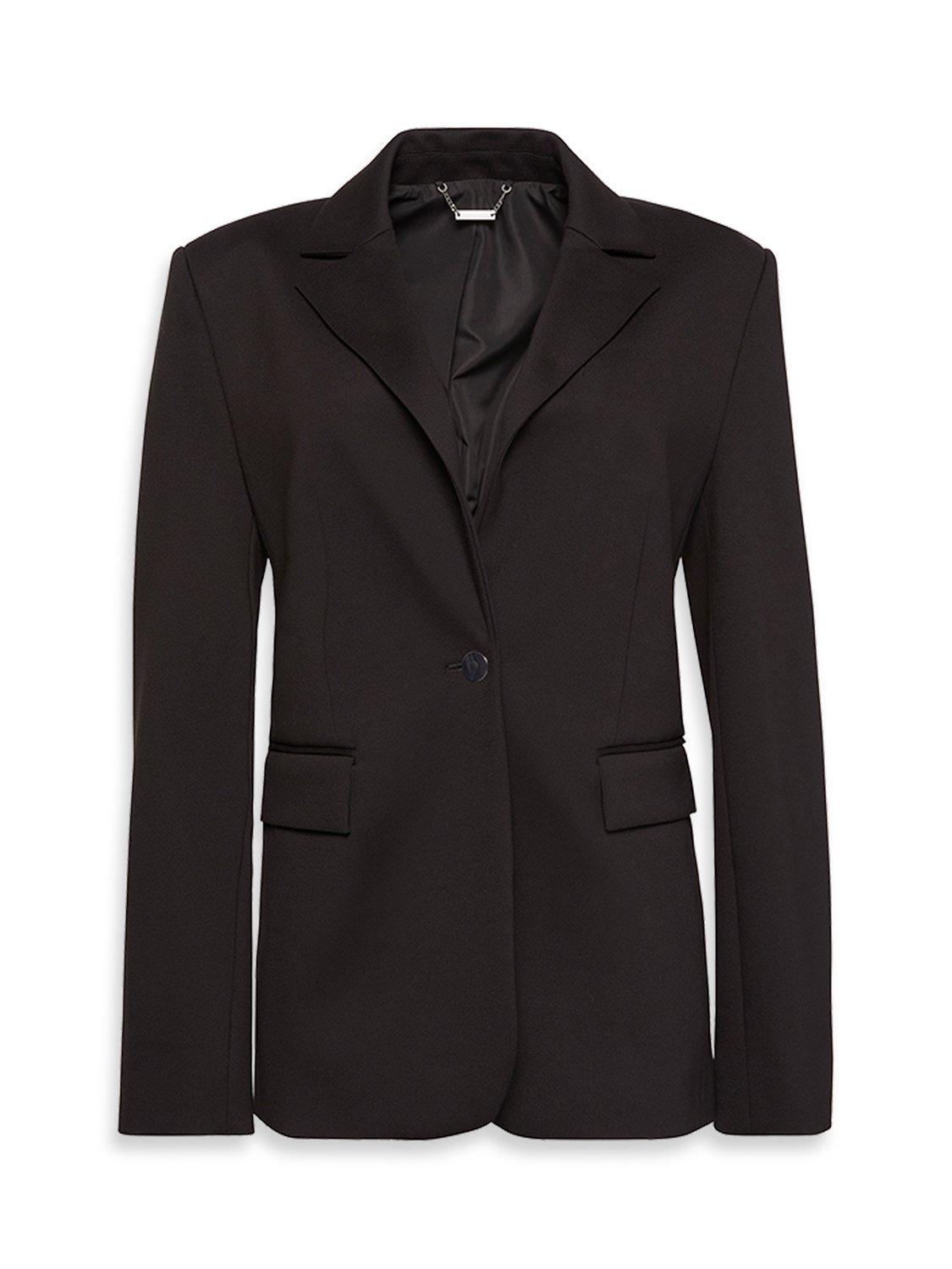 Product image 7 of 7, which shows Calvin Klein Slim Fit Ponte Blazer, Black, 4