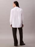 Calvin Klein Logo Relaxed Cotton Poplin Shirt, Brilliant White