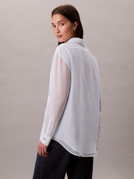 Calvin Klein Roll Sleeve Shirt, Ice Melt - view 2, Ice Melt