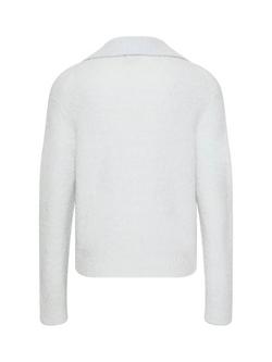 Calvin Klein Pure Wool Boucle Polo Jumper, Melodic Blue - view 2, Melodic Blue