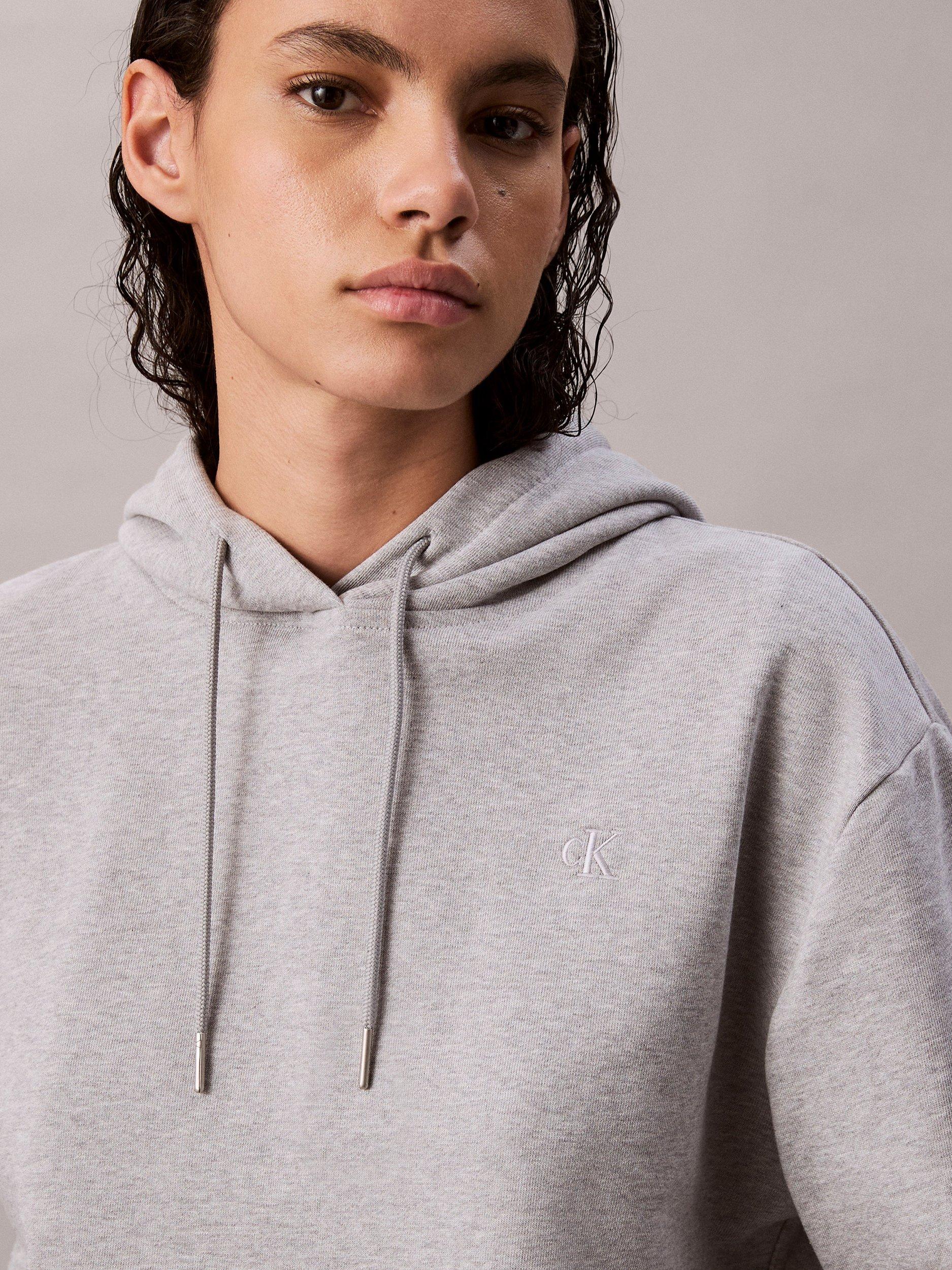 Product image 5 of 6, which shows Calvin Klein Monogram Embroidered Hoodie, Heroic Grey Htr, XXS