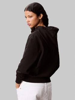 Calvin Klein Embroidered Logo Terry Hoodie, Black - view 2, Black