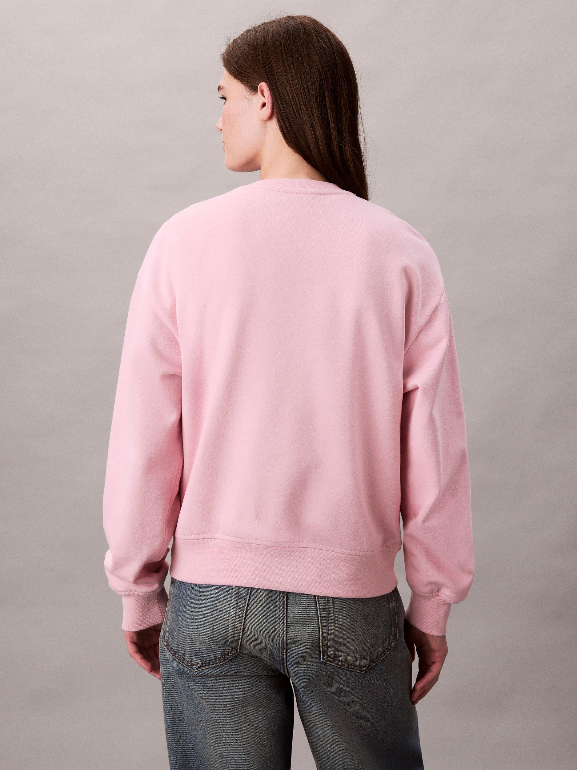 Product image 2 of 6, which shows Calvin Klein Monogram Logo Relaxed Sweatshirt, Pink Nectar, XXS
