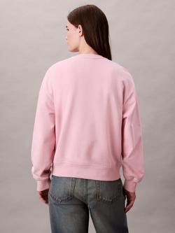 Calvin Klein Monogram Logo Relaxed Sweatshirt, Pink Nectar - view 2, Pink Nectar