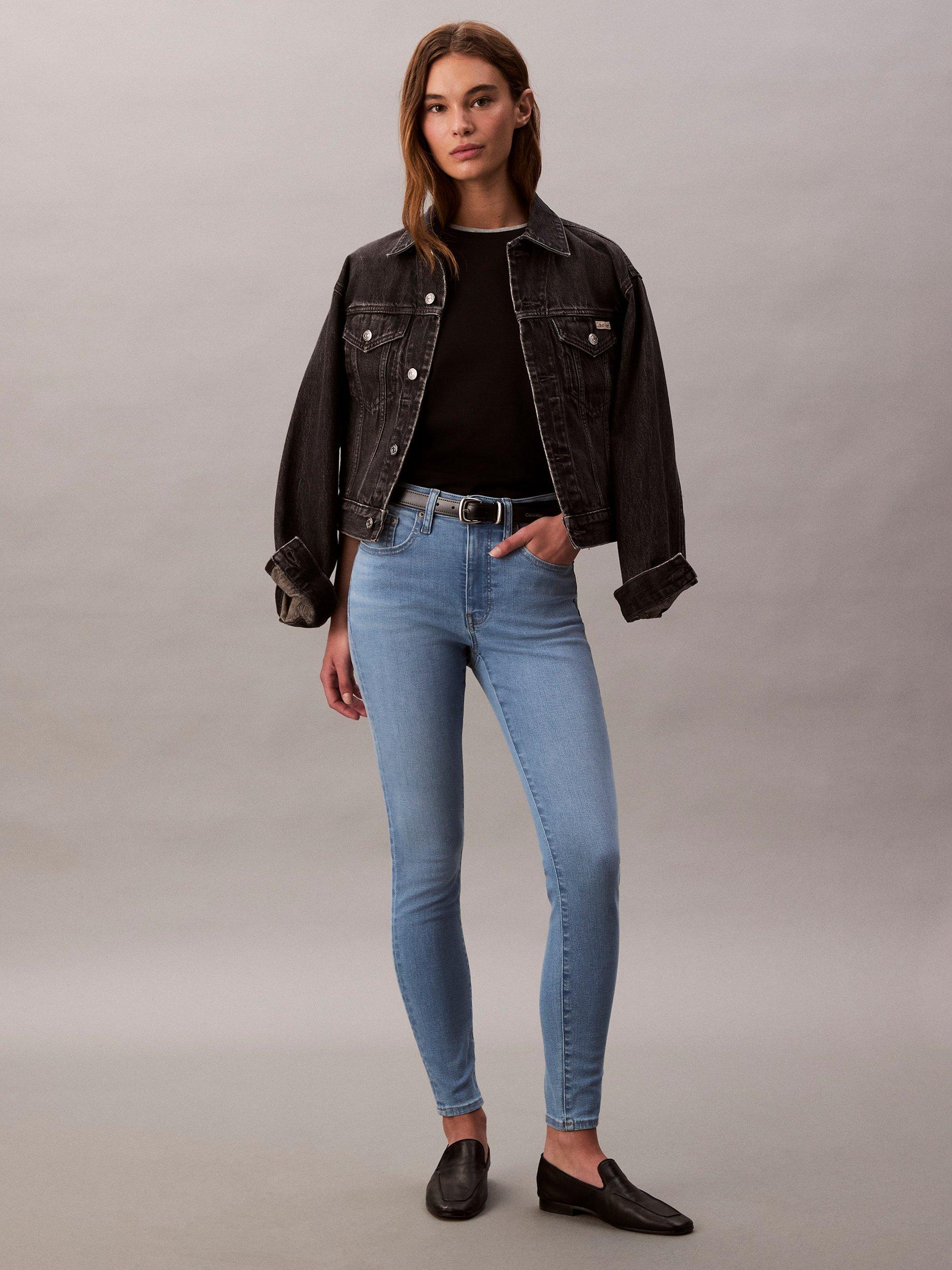 Product image 1 of 6, which shows Calvin Klein Mid Rise Skinny Jeans, Light Cape, 25R