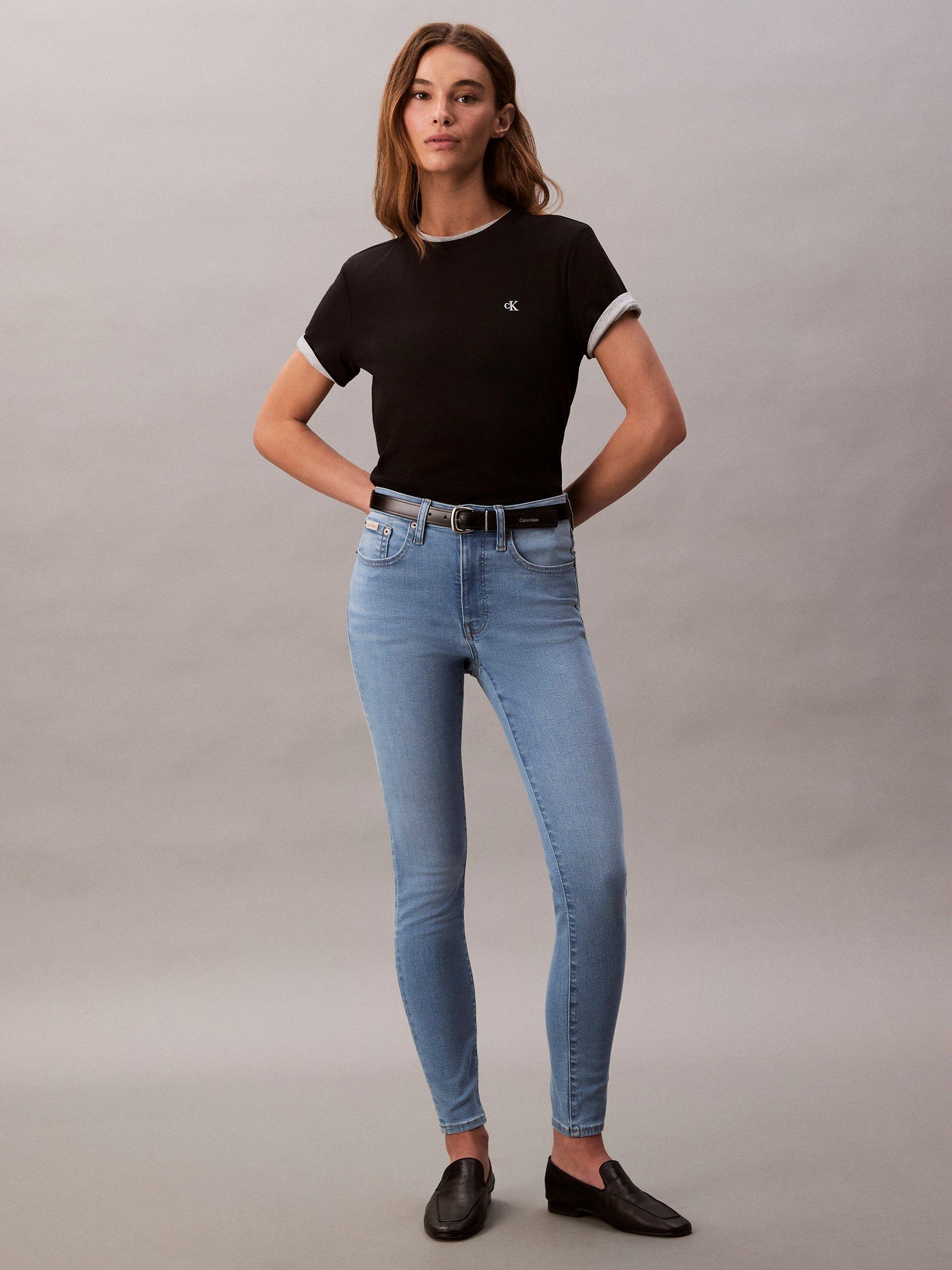 Product image 5 of 6, which shows Calvin Klein Mid Rise Skinny Jeans, Light Cape, 25R