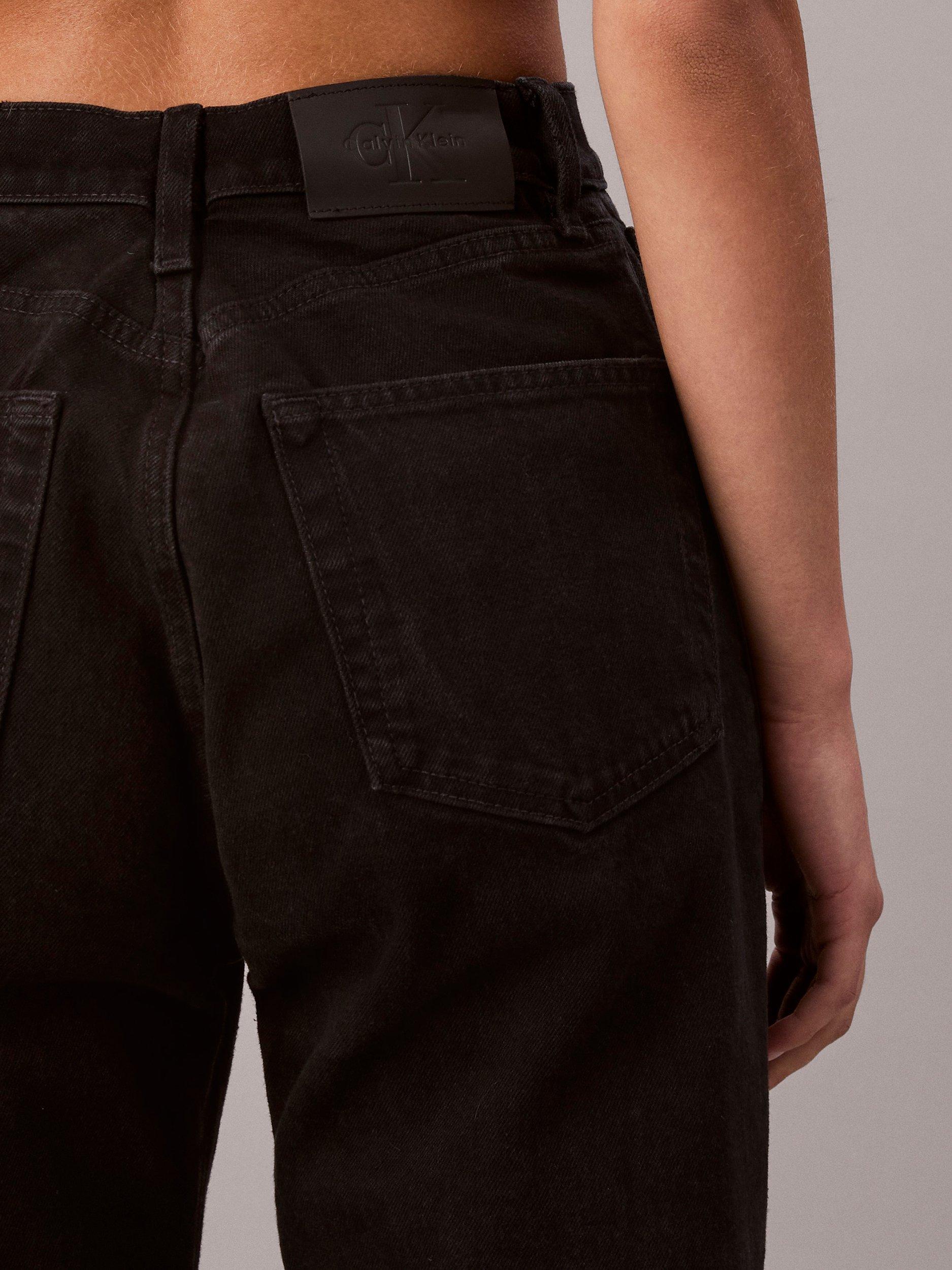 Product image 4 of 5, which shows Calvin Klein Cotton Blend Mom Jeans, Soft Black, 25R