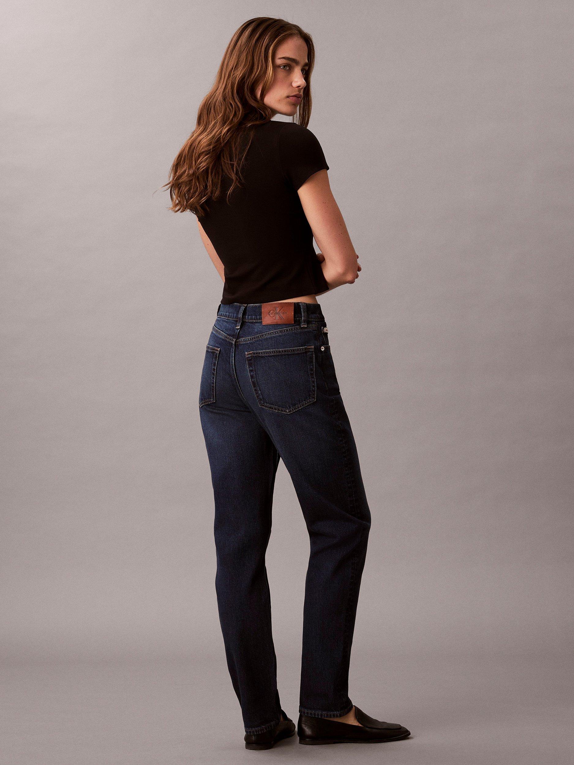 Product image 2 of 6, which shows Calvin Klein New Mom High Rise Jeans, Thompson, 25R