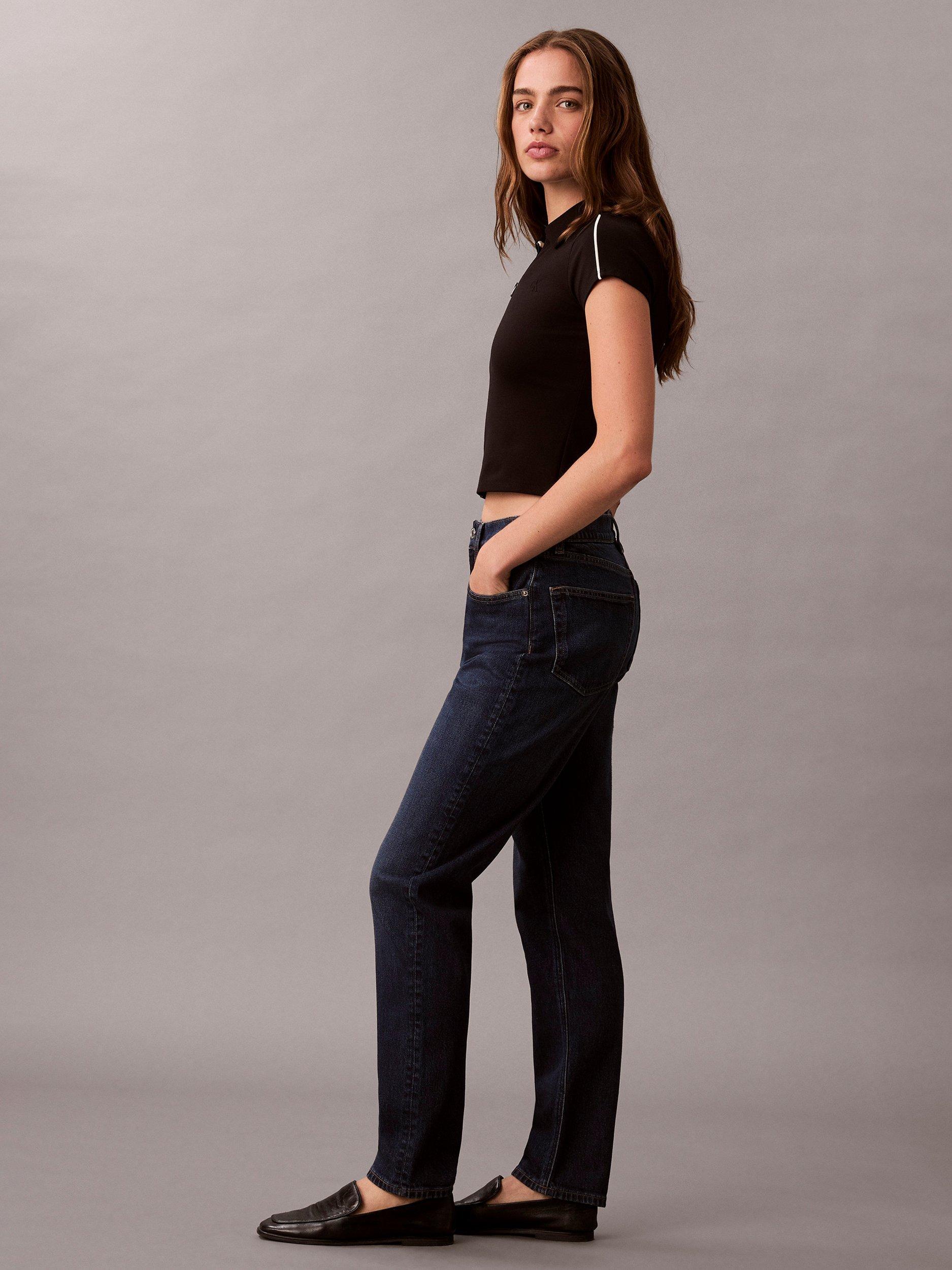 Product image 3 of 6, which shows Calvin Klein New Mom High Rise Jeans, Thompson, 25R