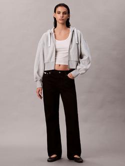 Calvin Klein 90s Mid Rise Straight Jeans, Soft Black, Soft Black