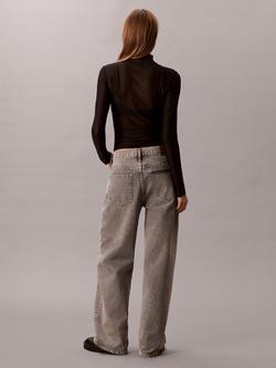 Calvin Klein High Rise Wide Leg Jeans, Grey Sterling - view 2, Grey Sterling