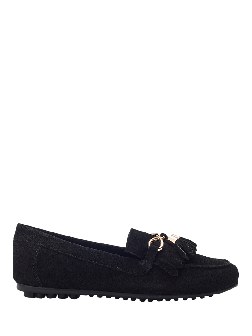 Moda in Pelle Essana Suede Tassel Moccasins, Black