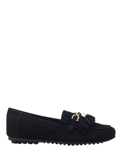 Moda in Pelle Essana Suede Tassel Moccasins, Black