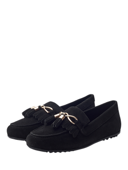 Moda in Pelle Essana Suede Tassel Moccasins - view 2, Black