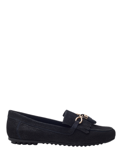 Moda in Pelle Essana Suede Tassel Moccasins, Navy