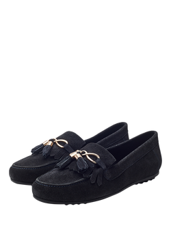 Moda in Pelle Essana Suede Tassel Moccasins - view 2, Navy