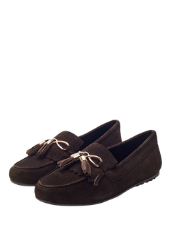 Moda in Pelle Essana Suede Tassel Moccasins - view 2, Brown