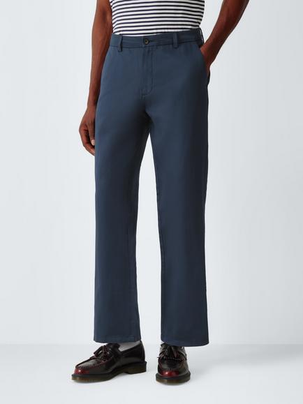 John Lewis Cotton Linen Blend Trousers, Mood Indigo