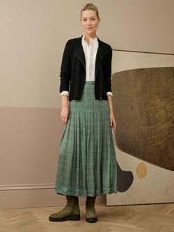 Brora Asymmetric Pure Merino Wool Biker Jacket - view 2, Charcoal