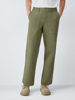 John Lewis Carpenters Cotton Chino Trousers, Deep Lichen Green