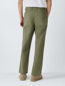 John Lewis Carpenters Cotton Chino Trousers - view 2, Deep Lichen Green