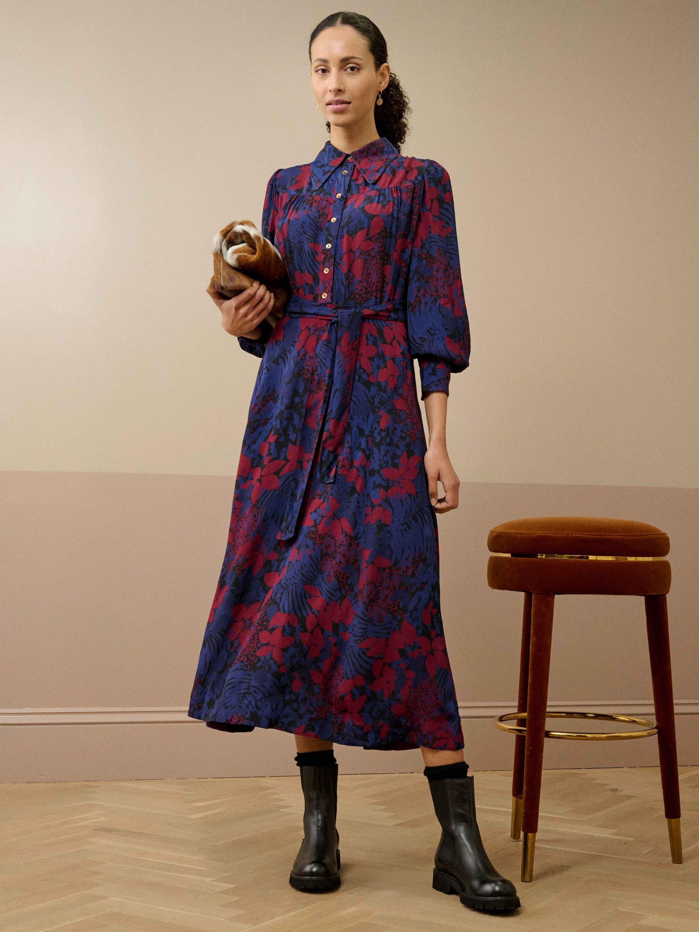 cranberry shirt dress Eleanor Shirt Dress