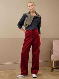 Brora Barrel Leg Corduroy Trousers - view 2, Brick