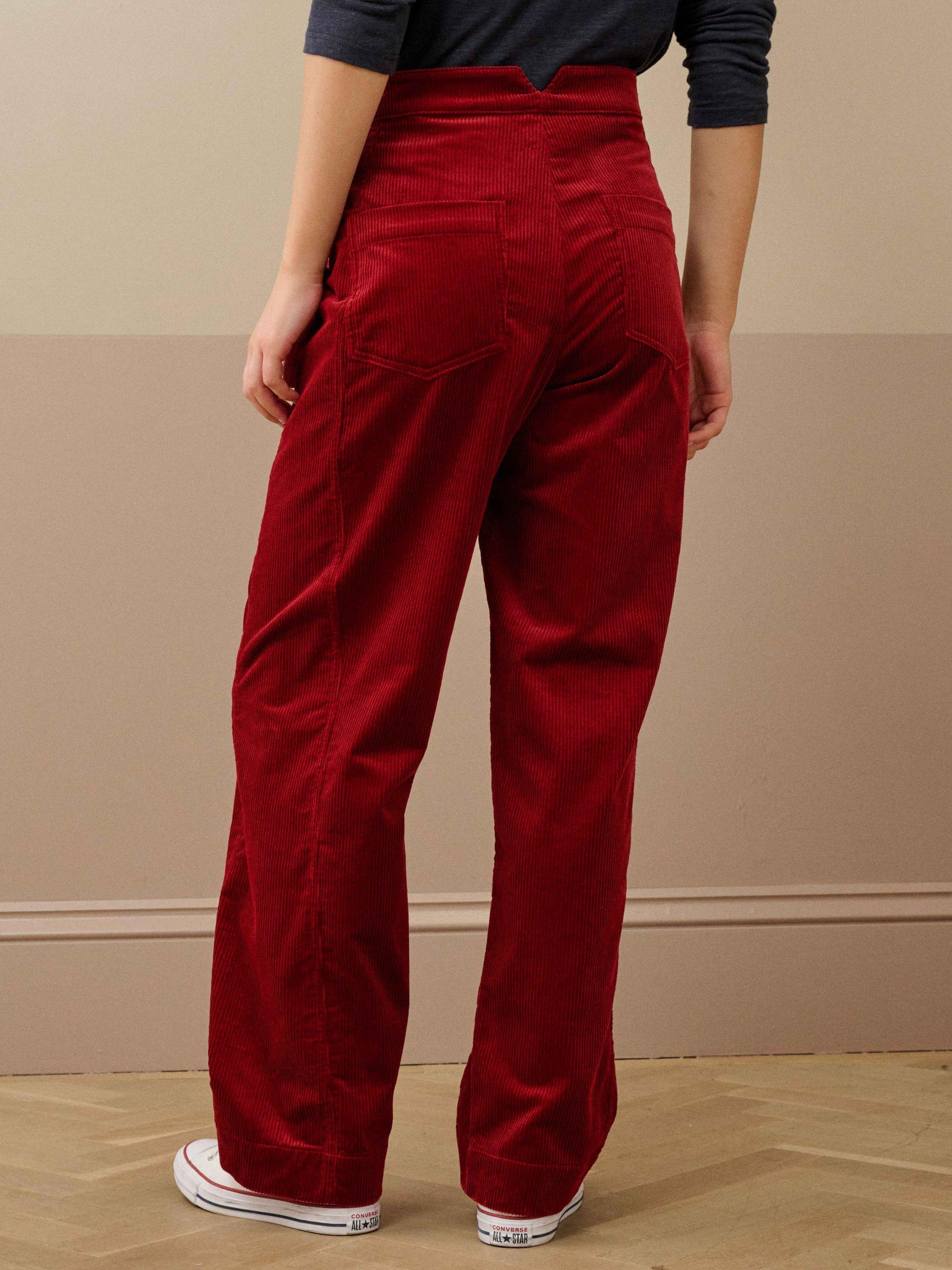 Product image 4 of 5, which shows Brora Barrel Leg Corduroy Trousers, Brick, 6