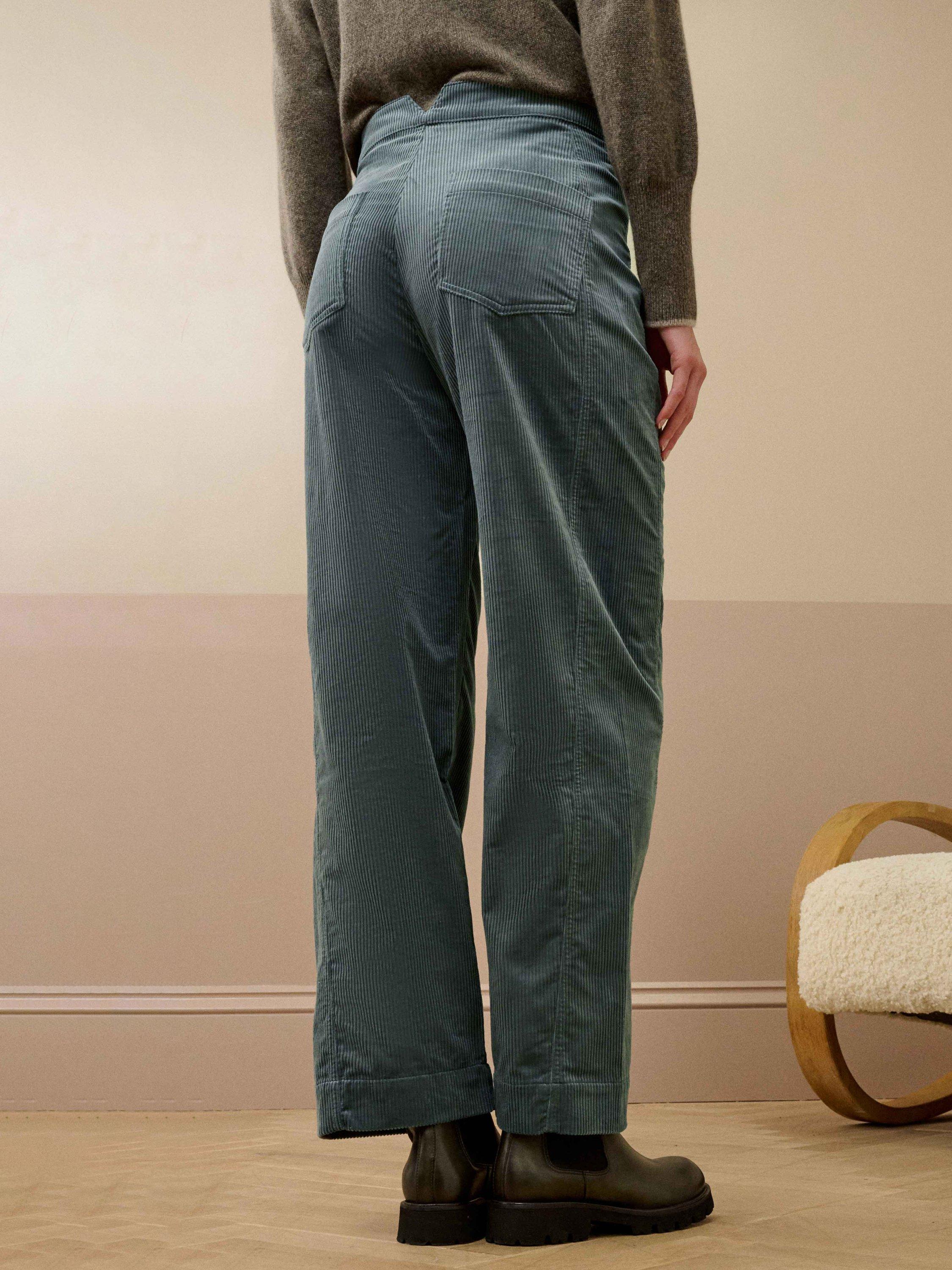 Product image 4 of 5, which shows Brora Barrel Leg Corduroy Trousers, Mercury, 6