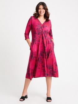 Scarlett & Jo Claudia Floral Knot Detail Dress, Red/Black, Red/Black