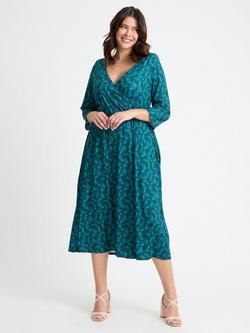 Scarlett & Jo Peacock Wrap Midi Dress, Green, Green