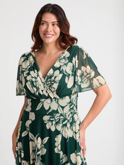 Scarlett & Jo Isabelle Float Sleeve Maxi Dress - view 2, Green/Cream