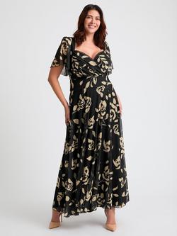 Scarlett & Jo Kemi Floral Bolero Wrap Bodice Maxi Dress, Black/Cream