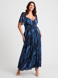 Scarlett & Jo Kemi Abstract Bolero Wrap Bodice Maxi Dress, Navy