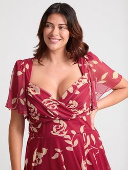 Scarlett & Jo Kemi Floral Bolero Wrap Bodice Maxi Dress - view 2, Red/Cream