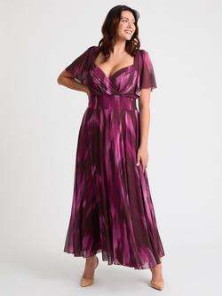 Scarlett & Jo Kemi Abstract Bolero Wrap Bodice Maxi Dress, Wine