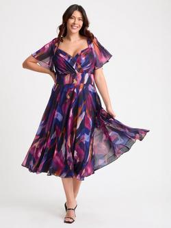 Scarlett & Jo Liz Abstract Bolero Wrap Bodice Midi Dress, Multi, Multi