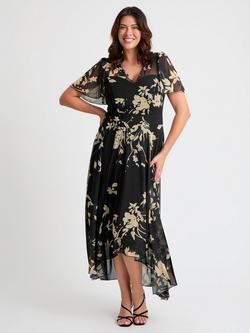 Scarlett & Jo Tilly Floral Hi-Lo Dress, Black/Cream