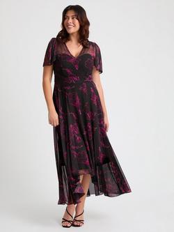 Scarlett & Jo Tilly Floral Hi-Lo Dress, Black/Magenta