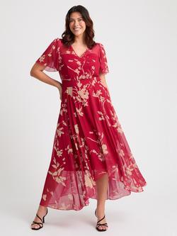 Scarlett & Jo Tilly Floral Hi-Lo Dress, Red/Cream