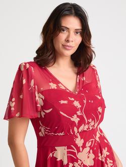 Scarlett & Jo Tilly Floral Hi-Lo Dress - view 2, Red/Cream