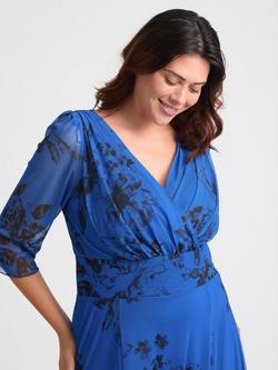 Scarlett & Jo Verity Floral Wrap Maxi Dress, Blue/Black - view 2, Blue/Black